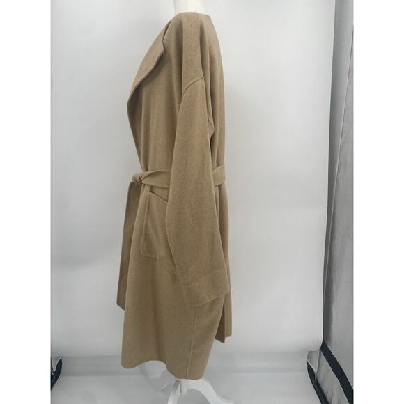 Ralph Lauren Belted Wrap Wool Long Coat Camel Women's L Double Face Pockets Tan - Picture 6 of 14